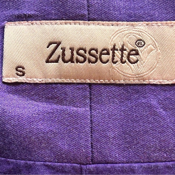 Vintage Zussette women’s purple shimmer short sleeved jacket in size small - Picture 6 of 6
